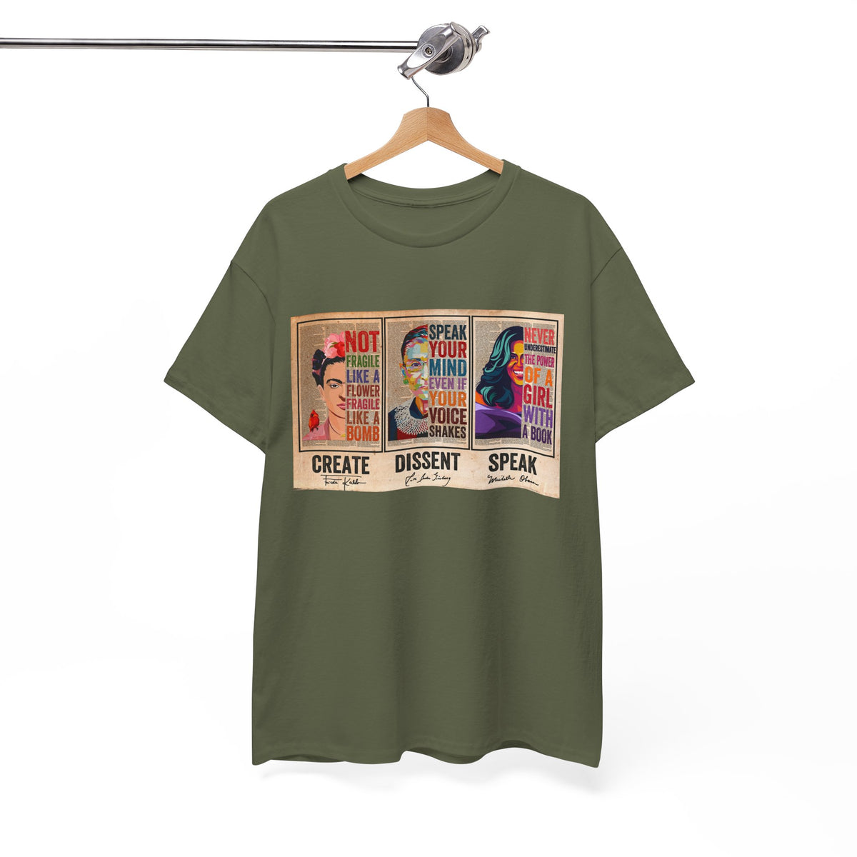 Create Frida Kahlo Dissent Ruth Bader Ginsburg Speak Michelle Obama T-Shirt