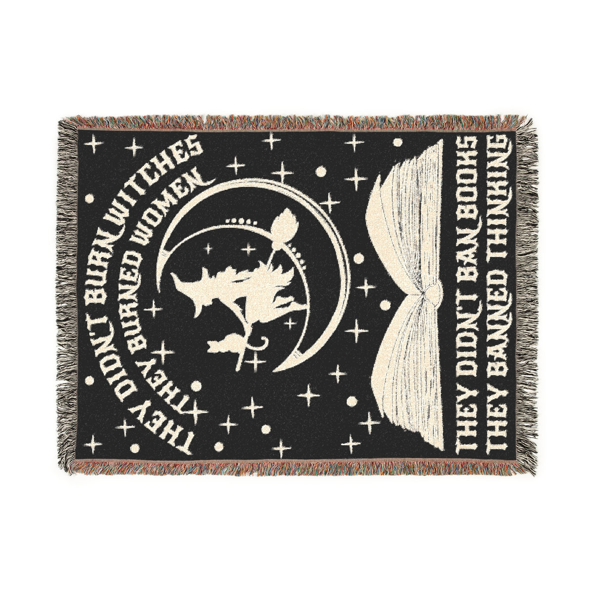 They Didn&#39;t Burn Witches Woven Blanket