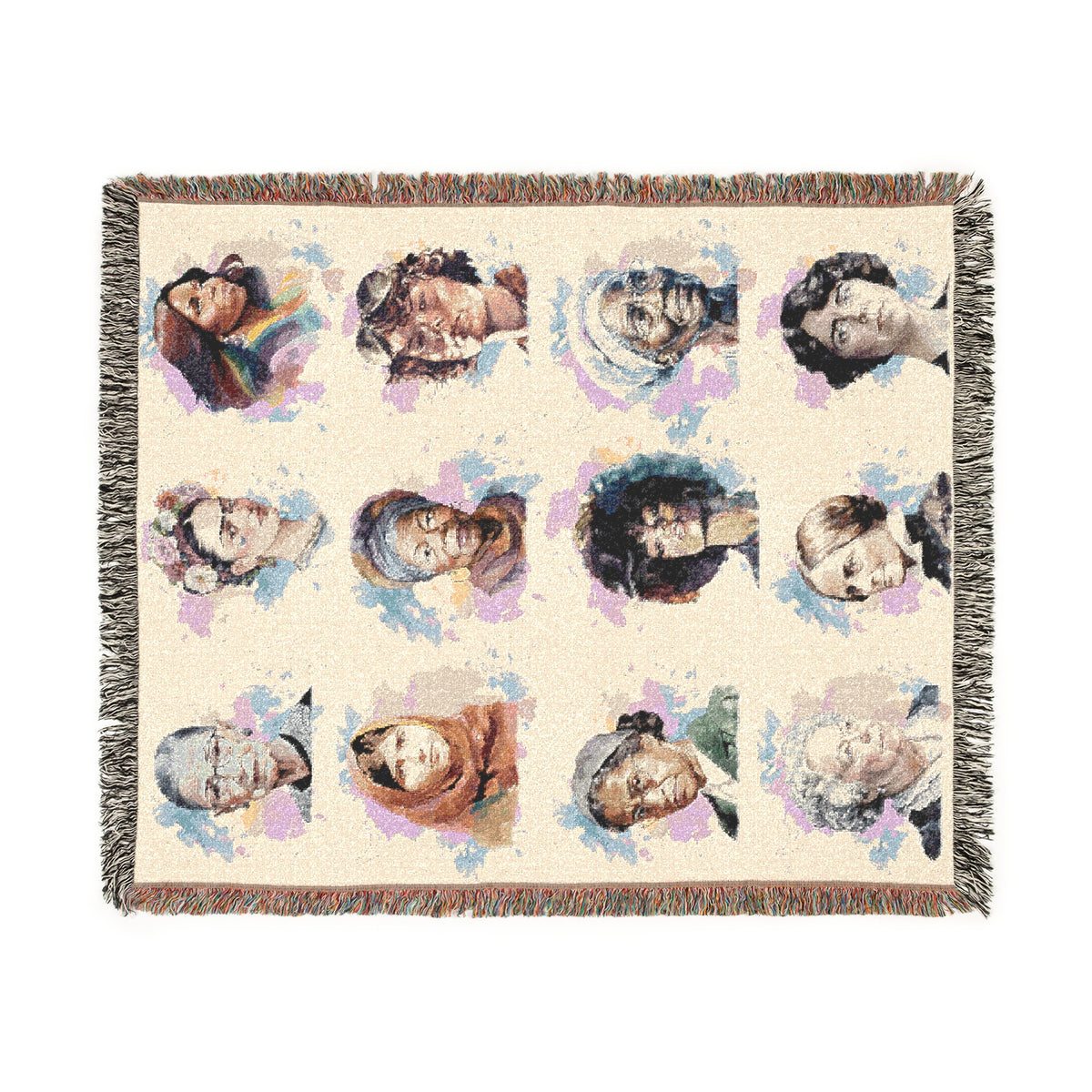 Portraits Of Courage Woven Blanket