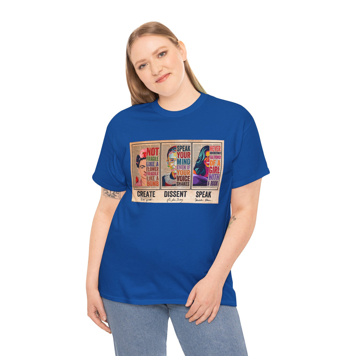Create Frida Kahlo Dissent Ruth Bader Ginsburg Speak Michelle Obama T-Shirt