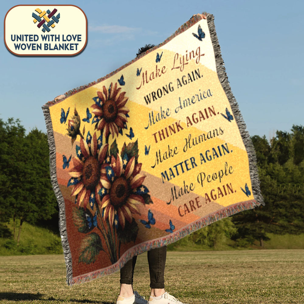 Sunflower Hope Message Woven Blanket
