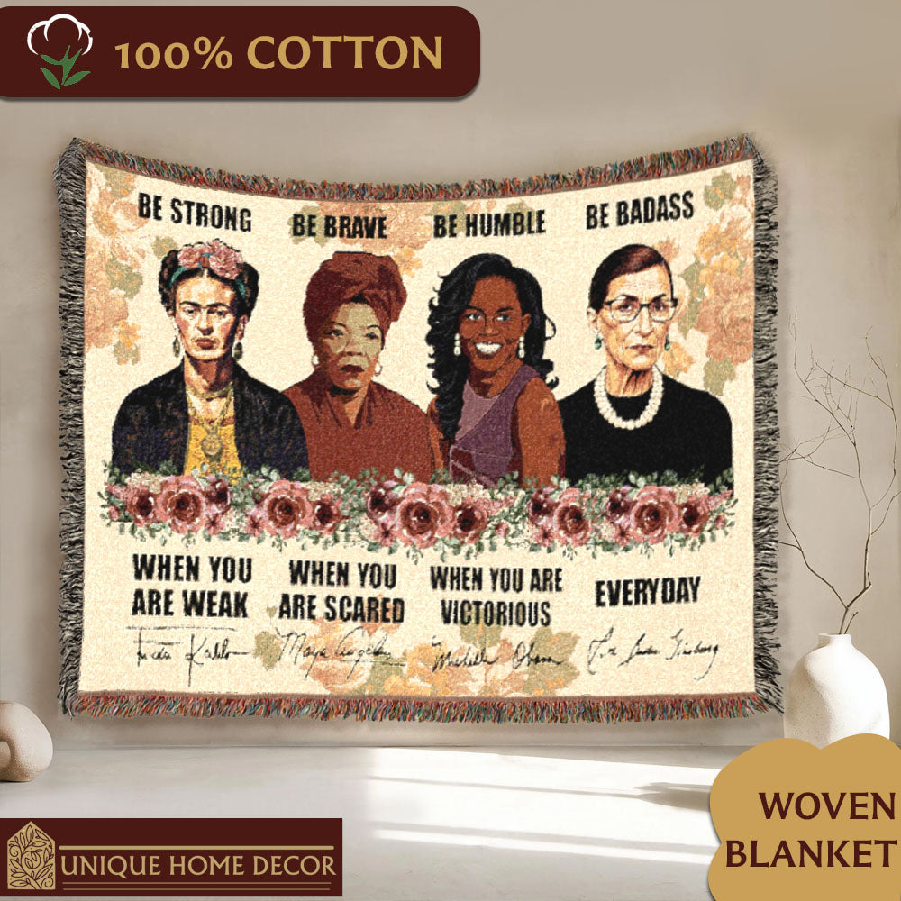 Iconic Women Strength Woven Blanket