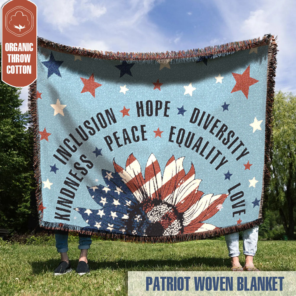 Patriotic Inclusion Equality Woven Blanket