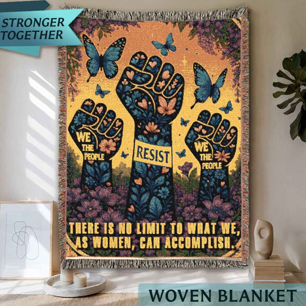 We The People Resist Woven Blanket