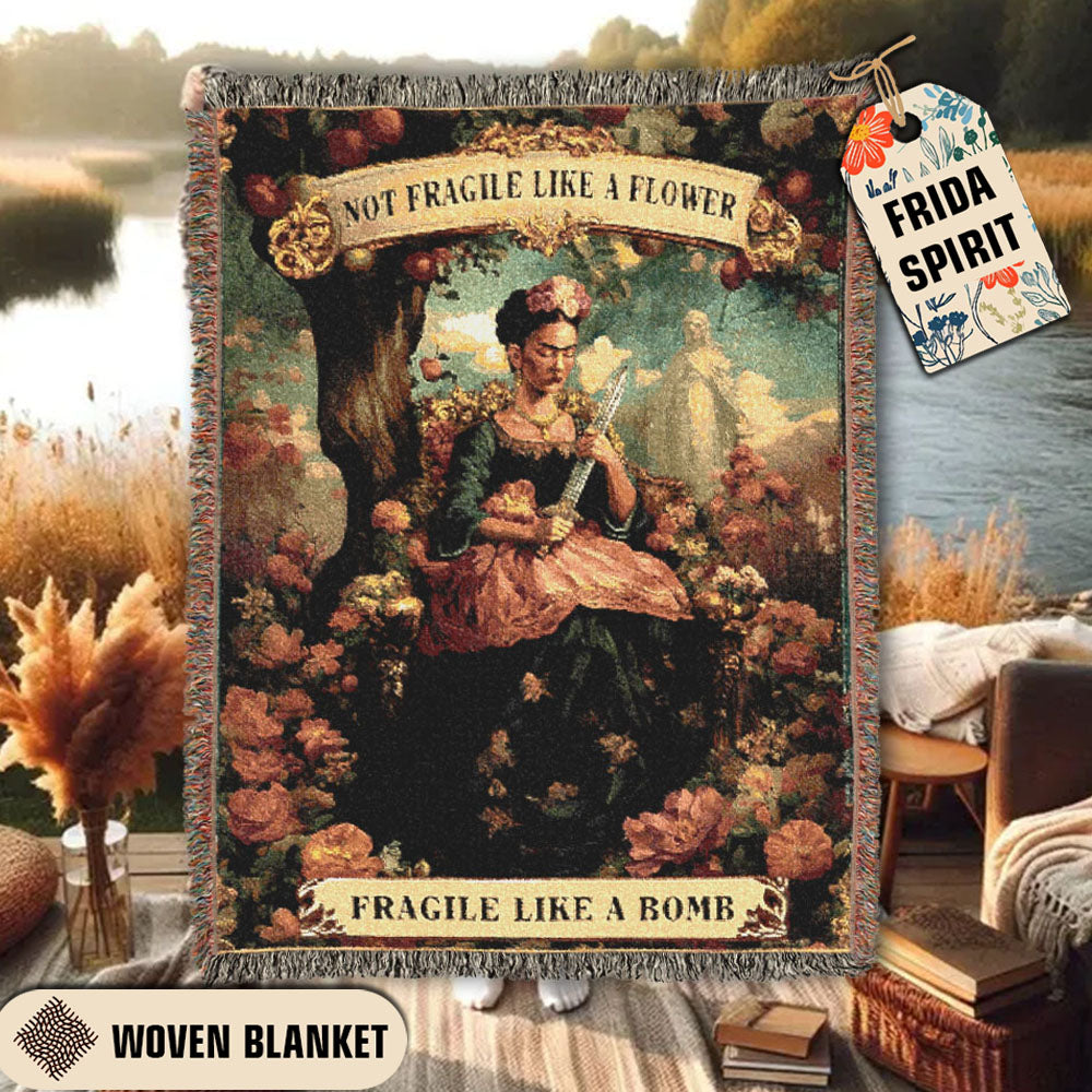 Not Fragile Like A Flower Woven Blanket