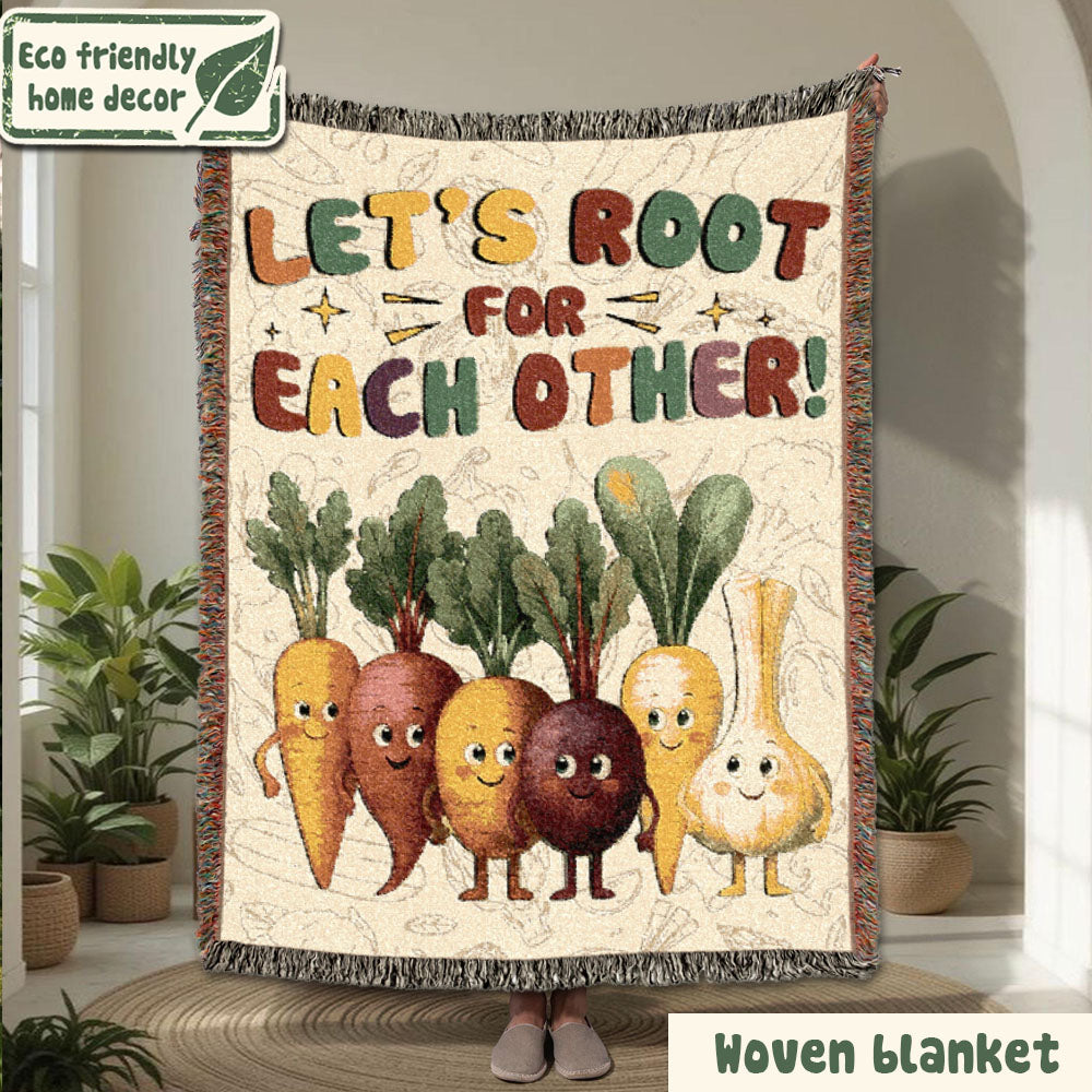Let’s Root For Each Other Woven Blanket