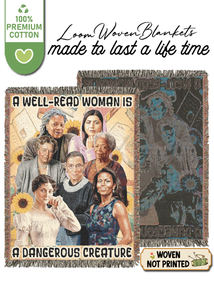Well Read Woman Woven Blanket