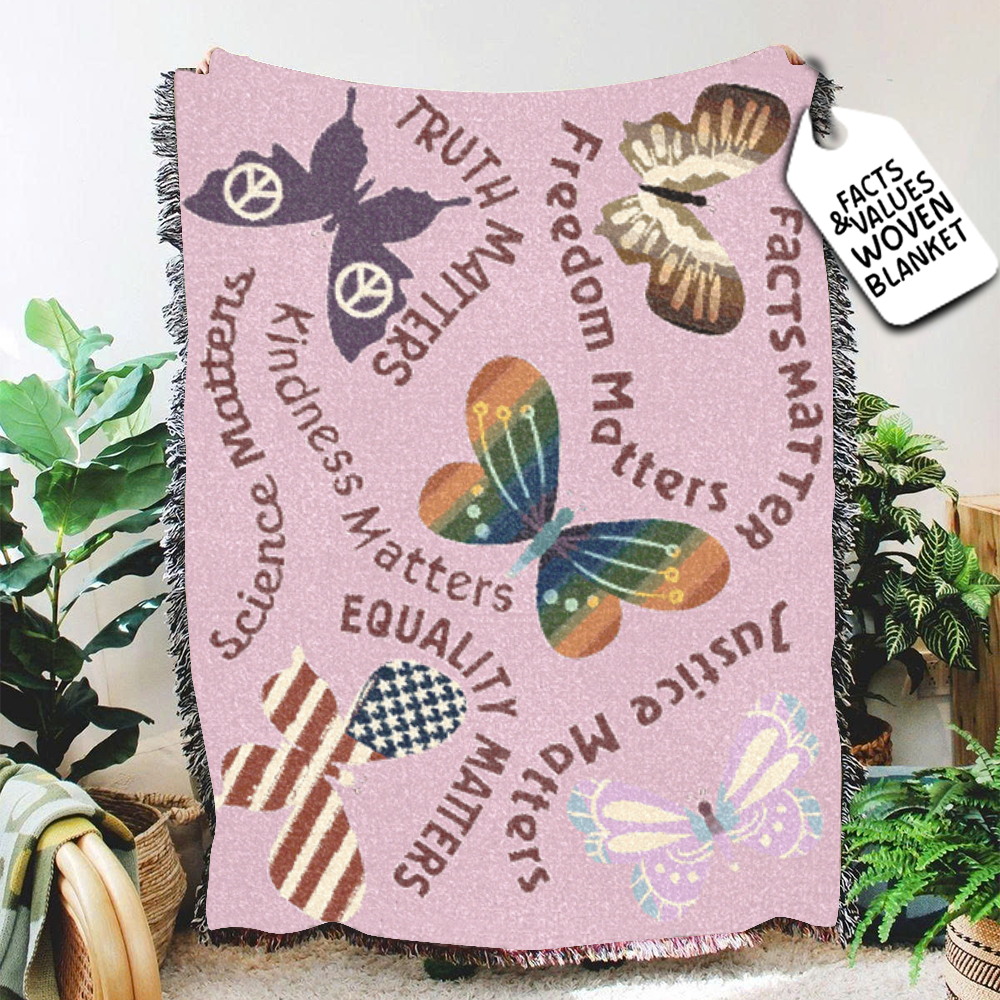 Butterflies Of Values And Truth Woven Blanket