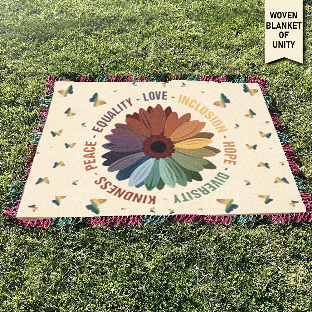Flower Of Unity Woven Blanket
