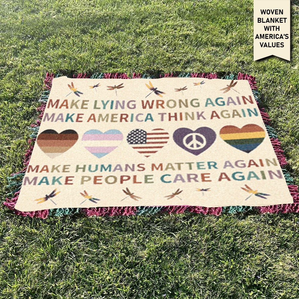 Make America Think Again Woven Blanket