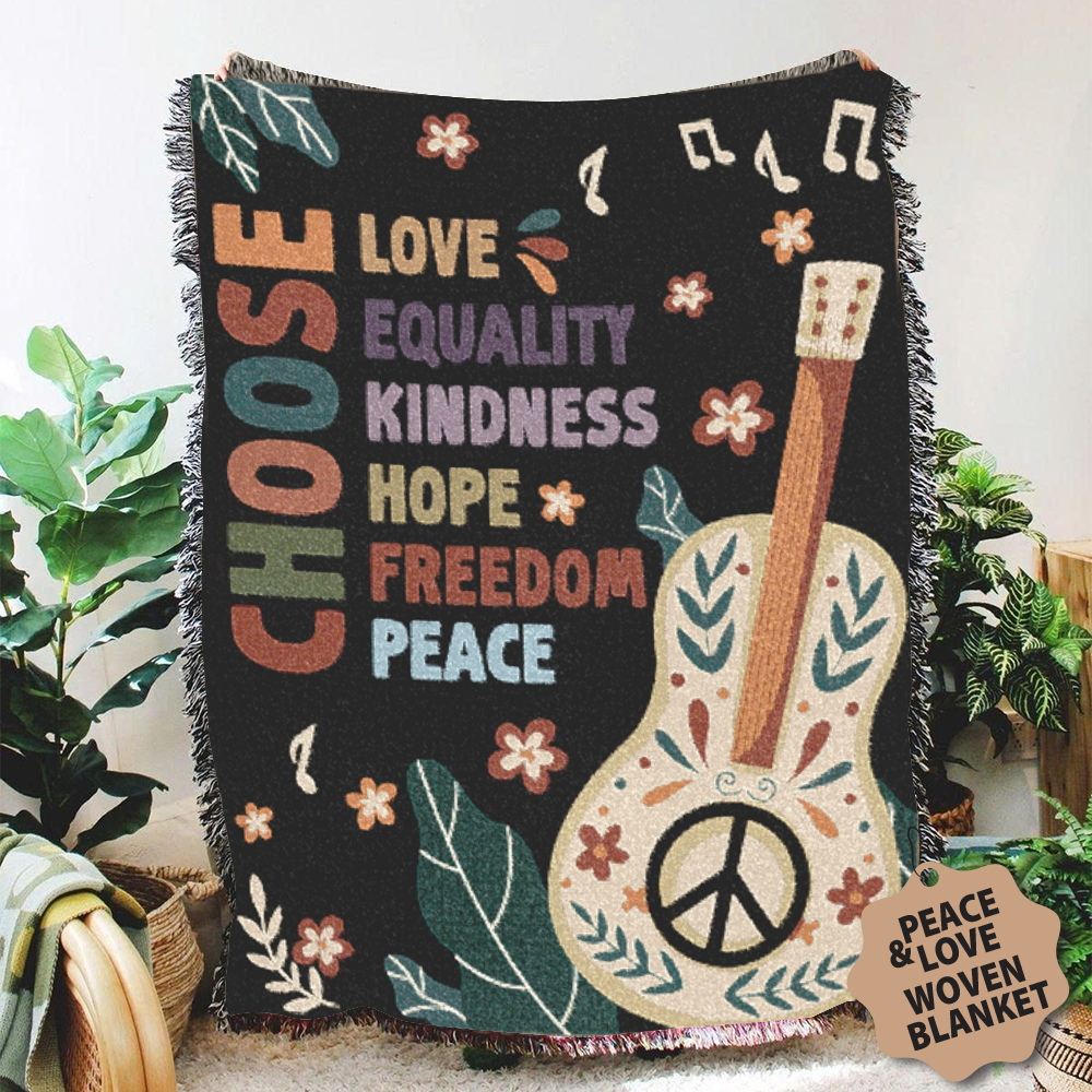 Choose Love Equality Kindness Woven Blanket