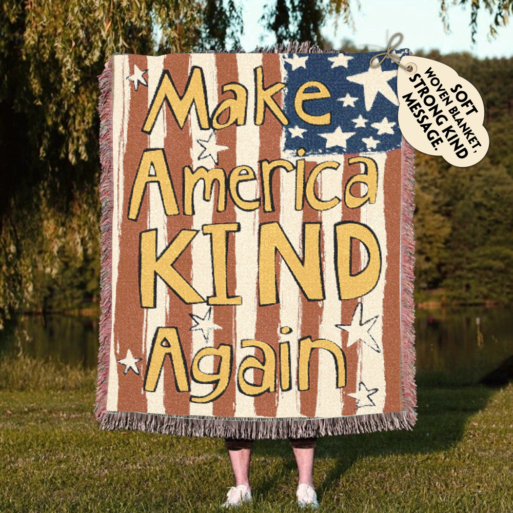 Make America Kind Again Woven Blanket
