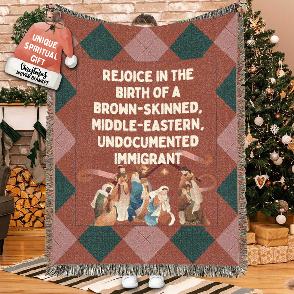 Rejoice In His Journey Woven Blanket
