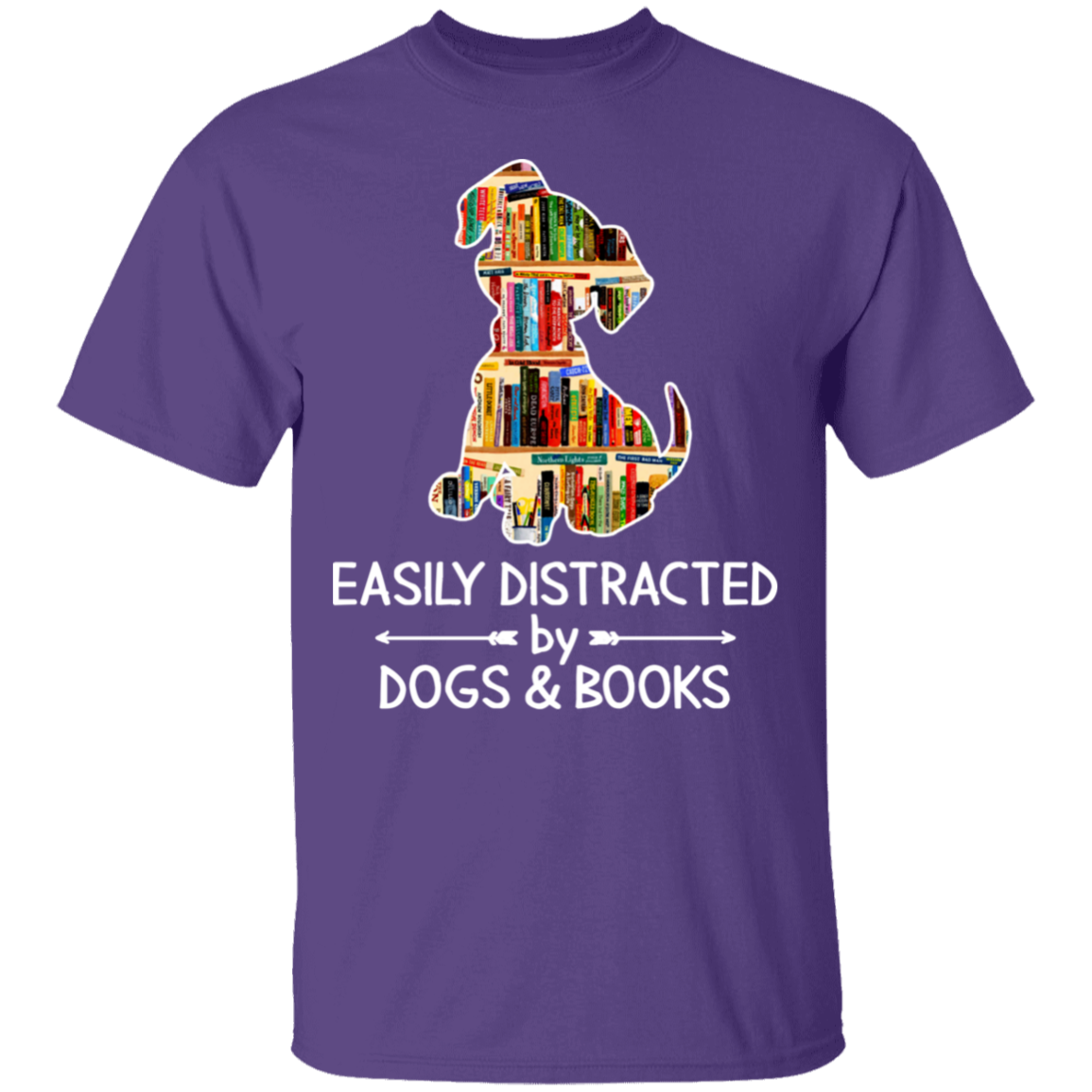 Easily distracted by dogs and books shirt