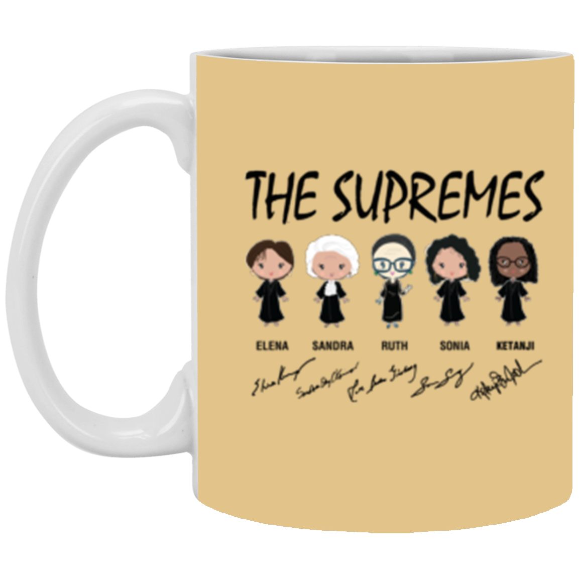 The Supremes Ketanji Brown Jackson SCOTUS RBG Sotomayor Chibi White Mug