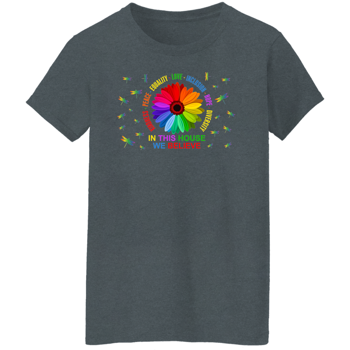 Kindness peace equality love dragonfly shirt