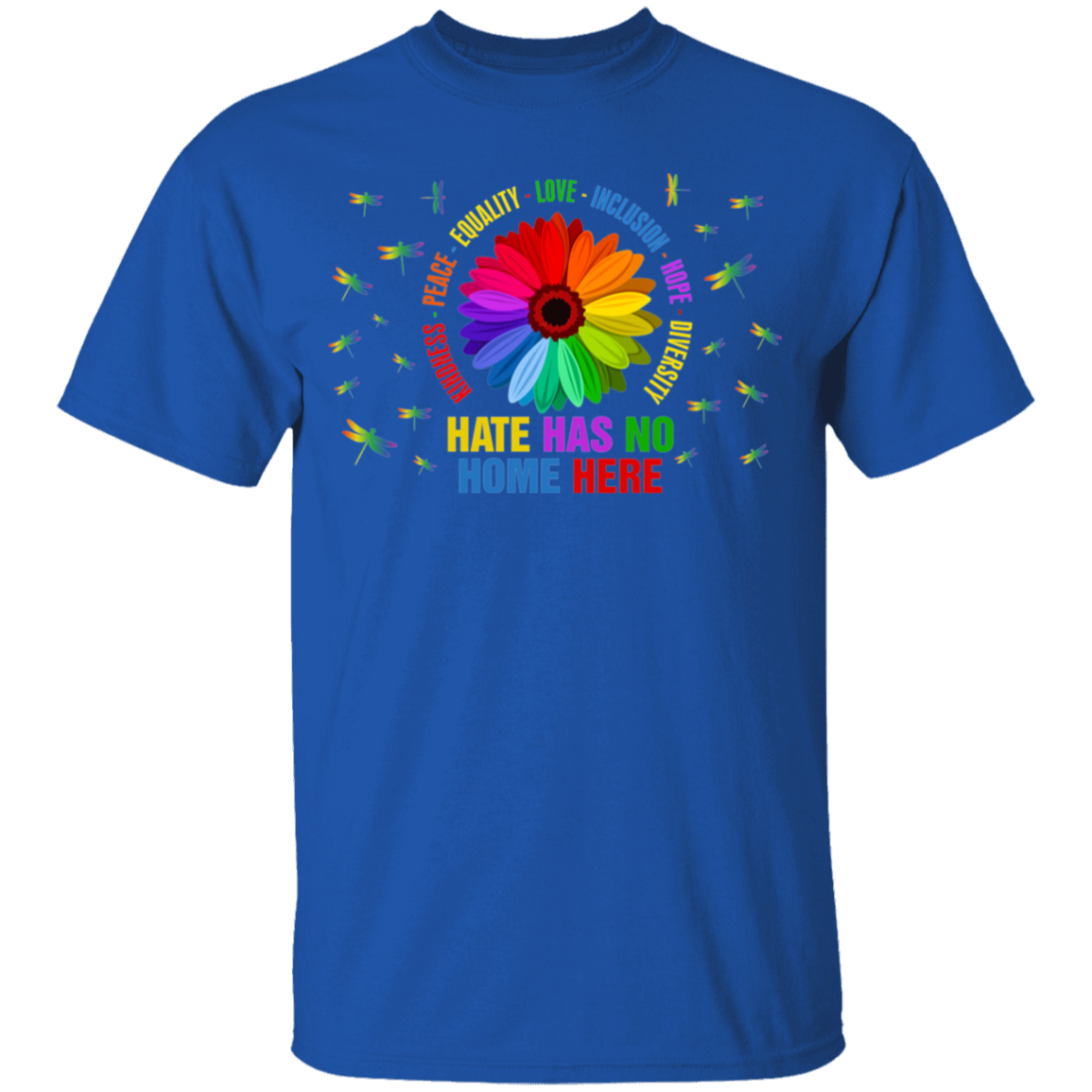 Kindness peace equality love inclusion hope diversity dragonfly shirt