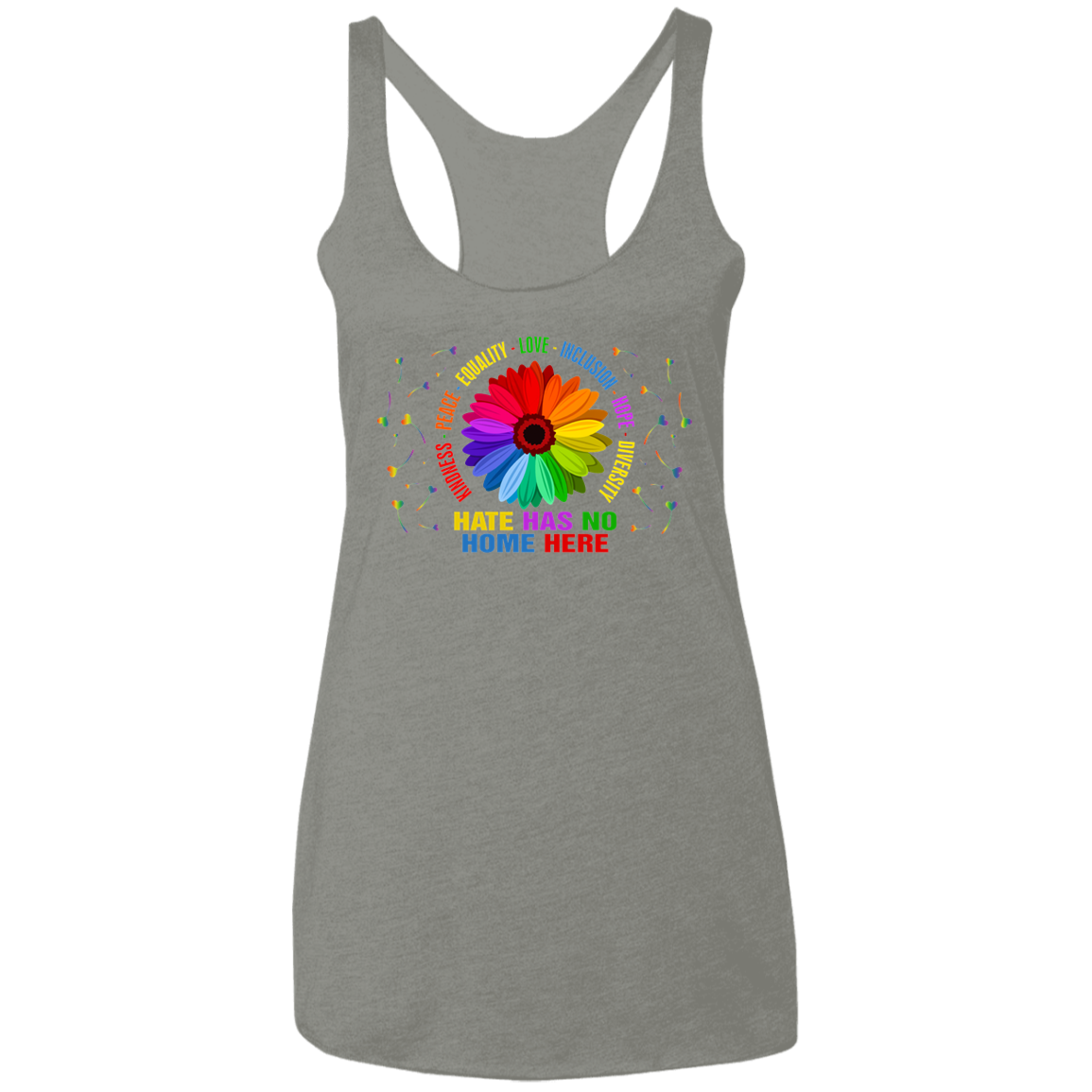 Hate has no home here heart Ladies&#39; Triblend Racerback Tank