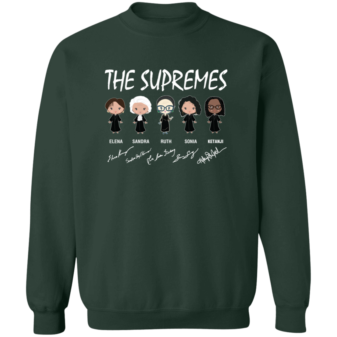 The Supremes Ketanji Brown Jackson RBG Sotomayor Chibi Signature Z65x Crewneck Pullover Sweatshirt