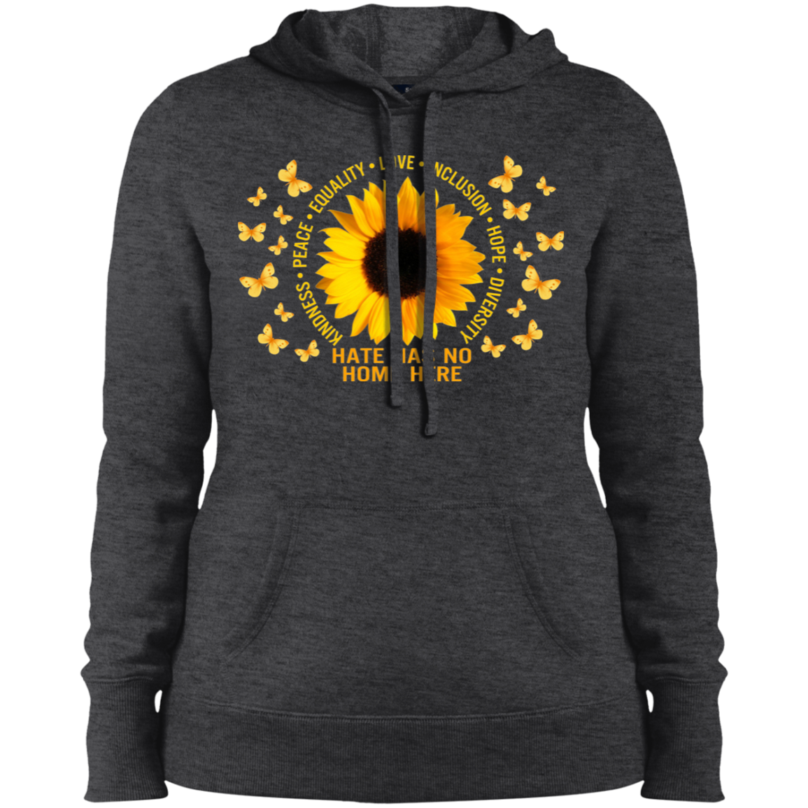 Hate has no home here sunflower Ladies&#39; Pullover Hooded Sweatshirt