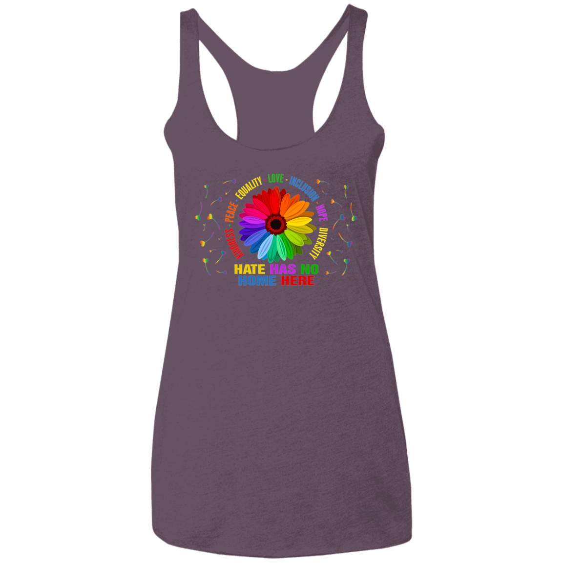 Hate has no home here heart Ladies&#39; Triblend Racerback Tank