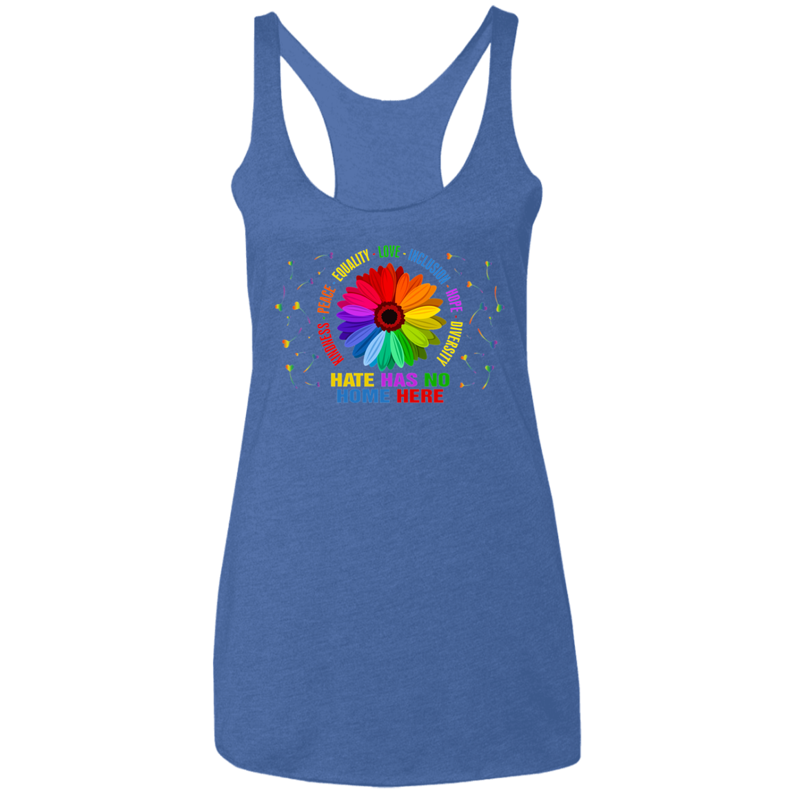 Hate has no home here heart Ladies&#39; Triblend Racerback Tank