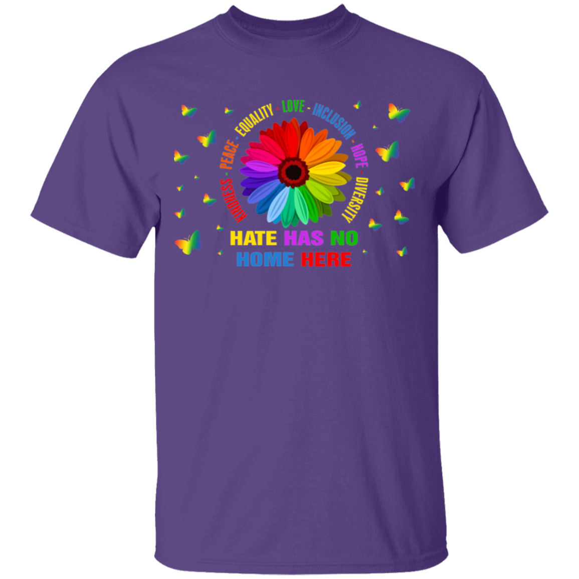Kindness peace equality love butterfly shirt