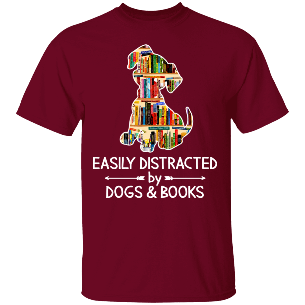 Easily distracted by dogs and books shirt