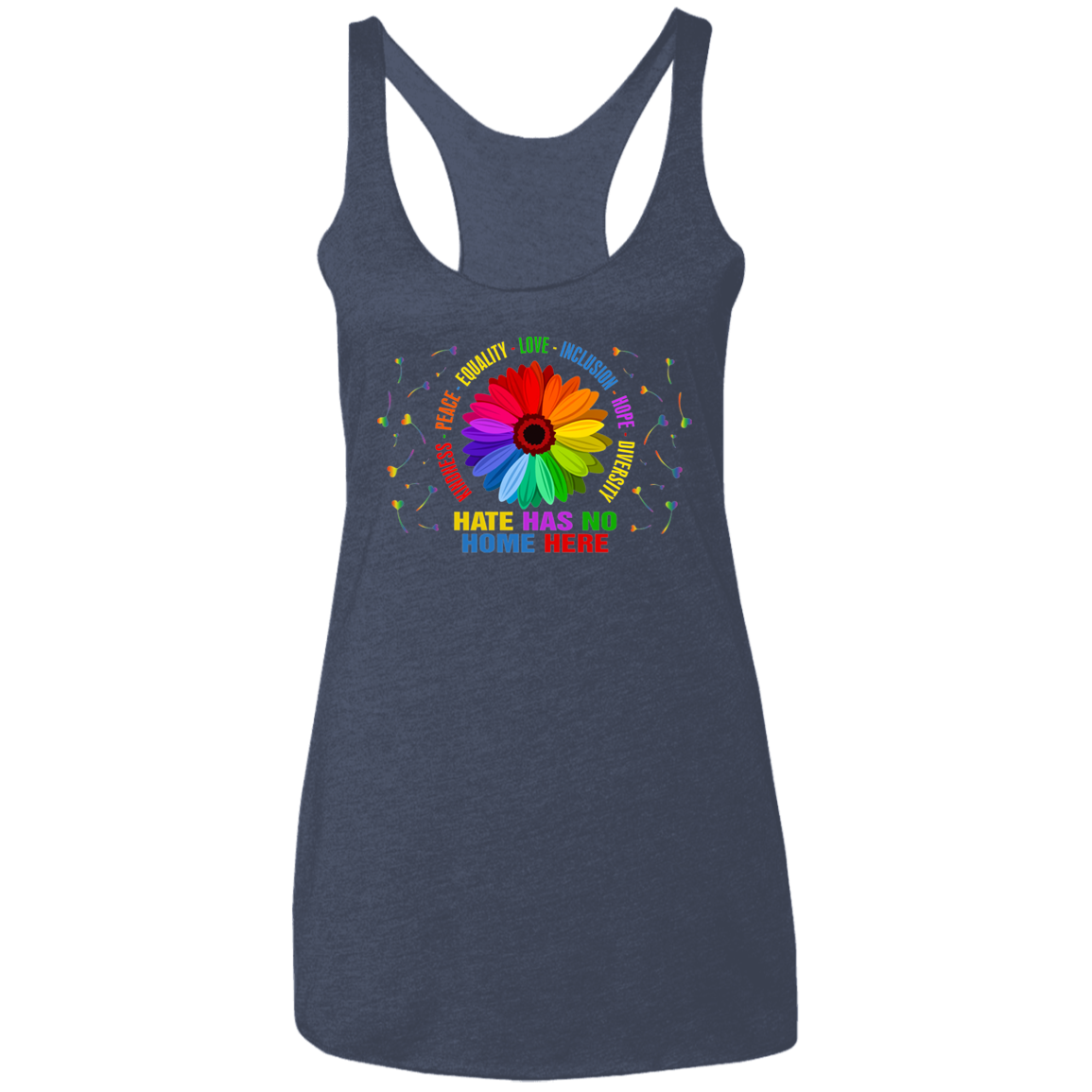 Hate has no home here heart Ladies&#39; Triblend Racerback Tank