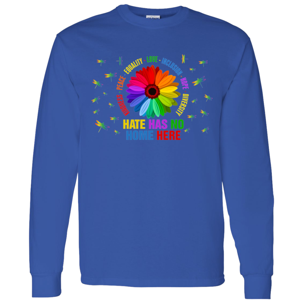 Kindness peace equality love inclusion hope diversity dragonfly shirt