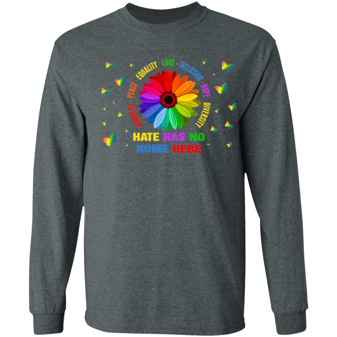 Kindness peace equality love inclusion hope diversity butterfly shirt