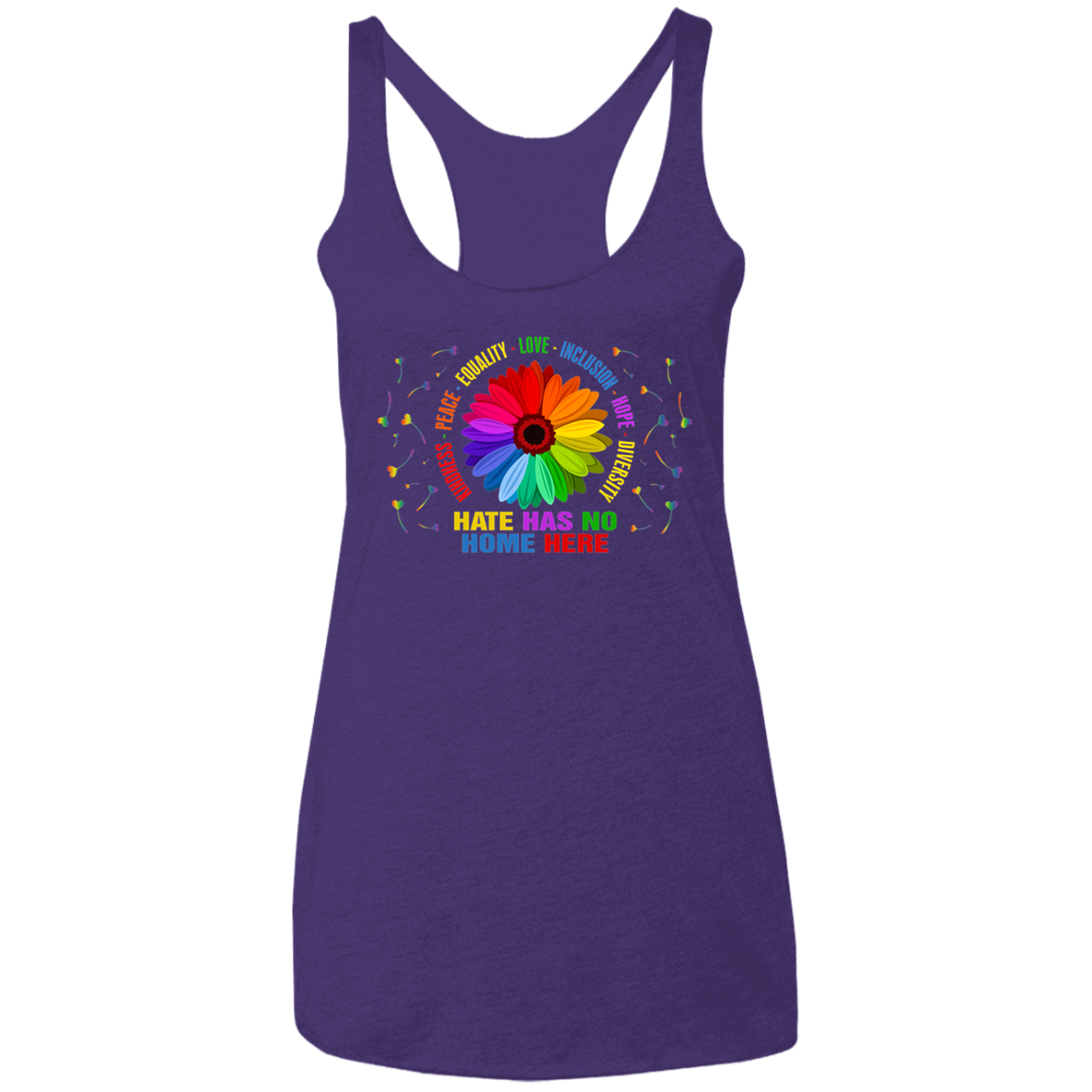 Hate has no home here heart Ladies&#39; Triblend Racerback Tank