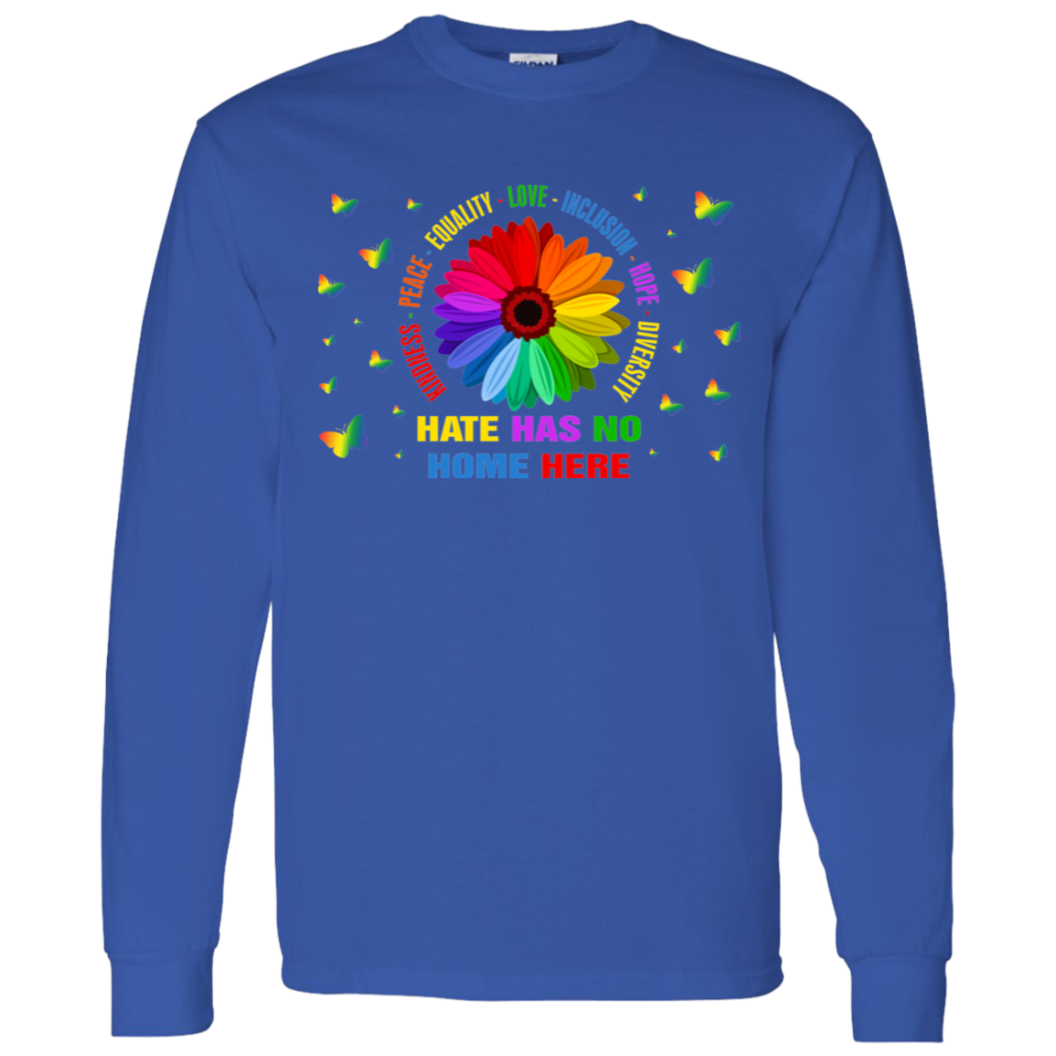 Kindness peace equality love inclusion hope diversity butterfly shirt