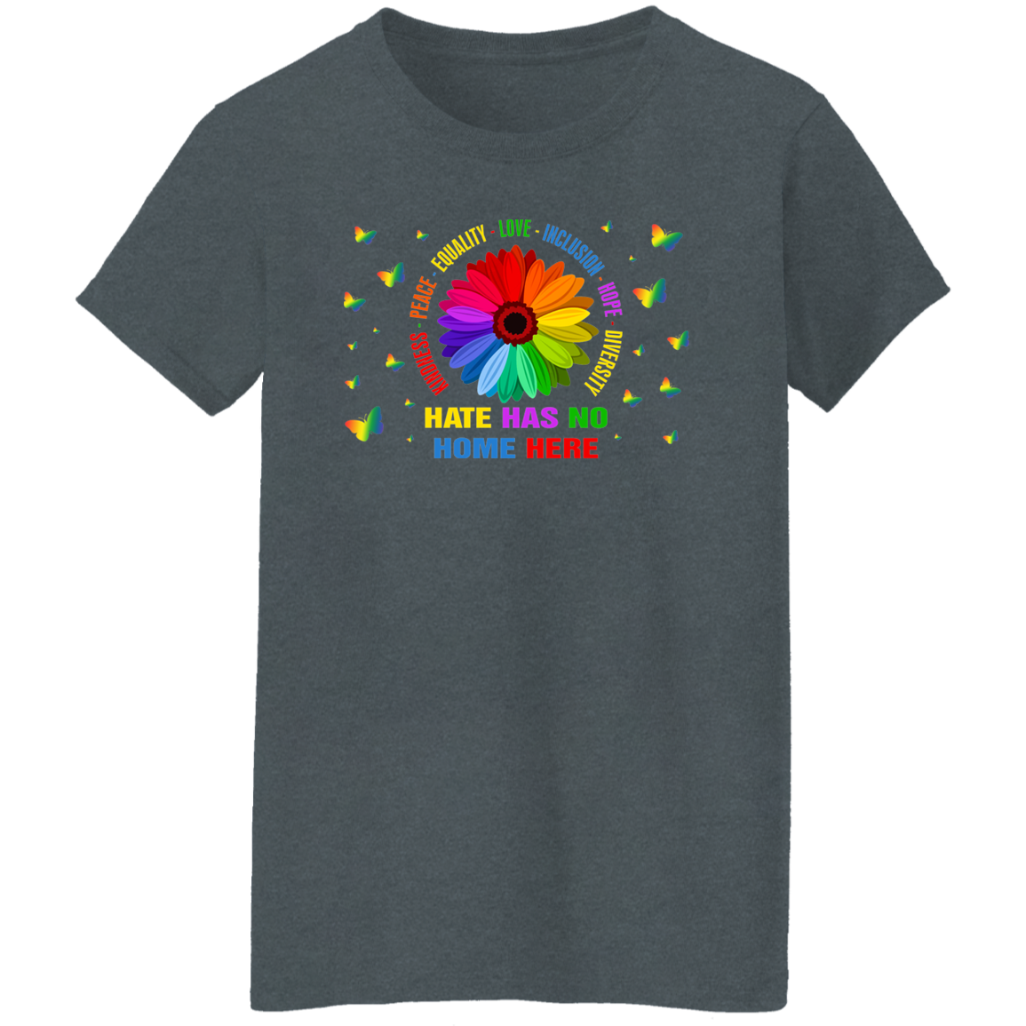 Kindness peace equality love inclusion hope diversity butterfly shirt