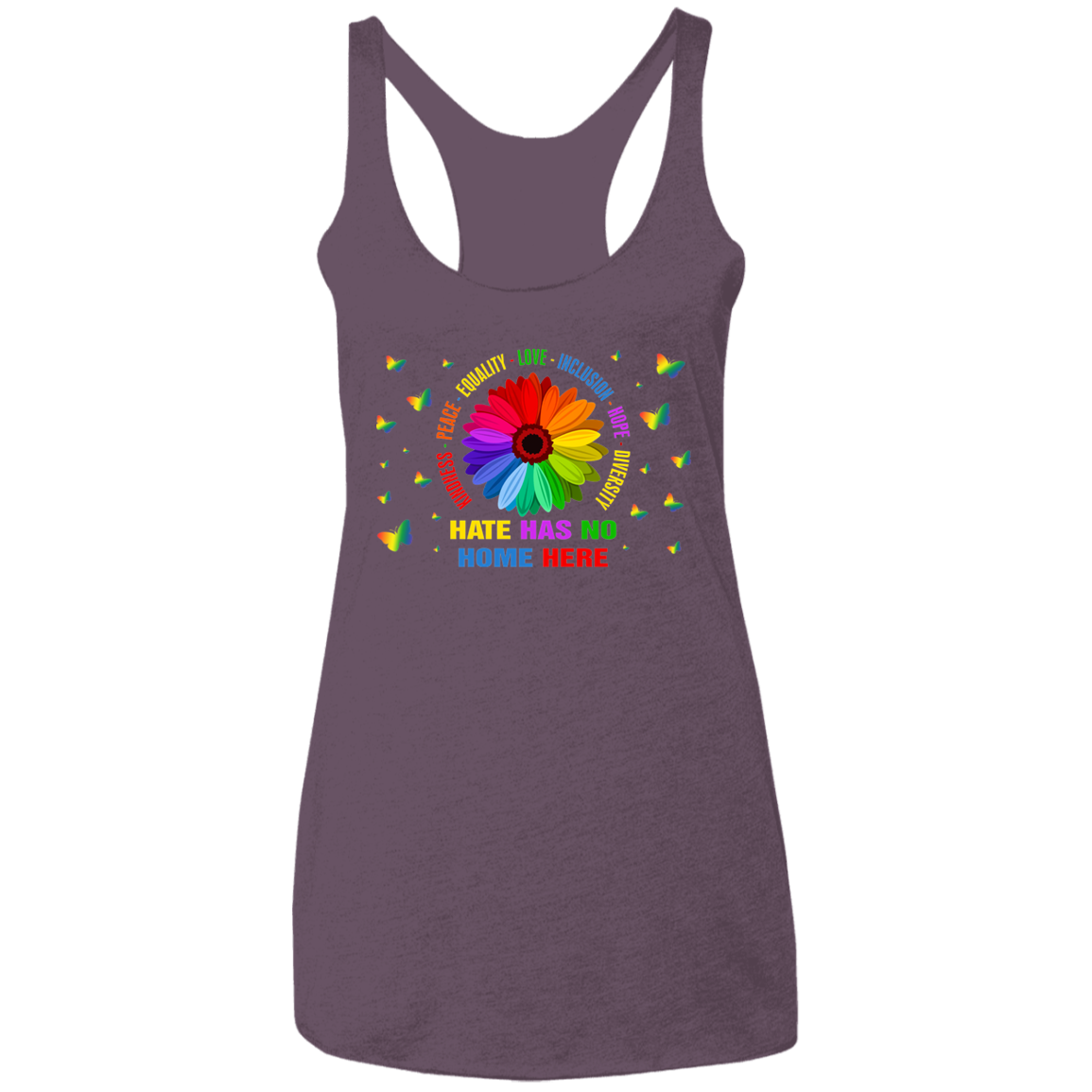 Hate has no home here Ladies&#39; Triblend Racerback Tank
