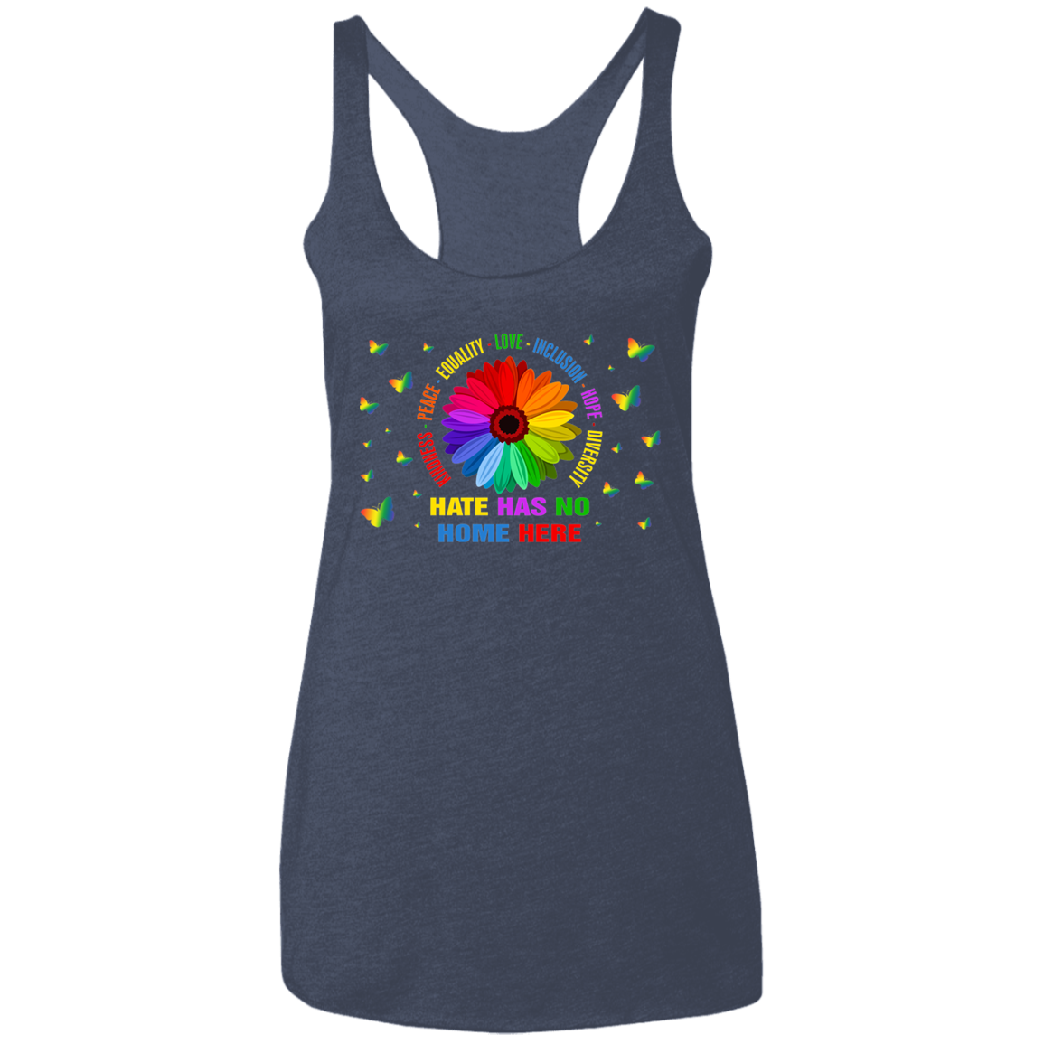 Hate has no home here Ladies&#39; Triblend Racerback Tank