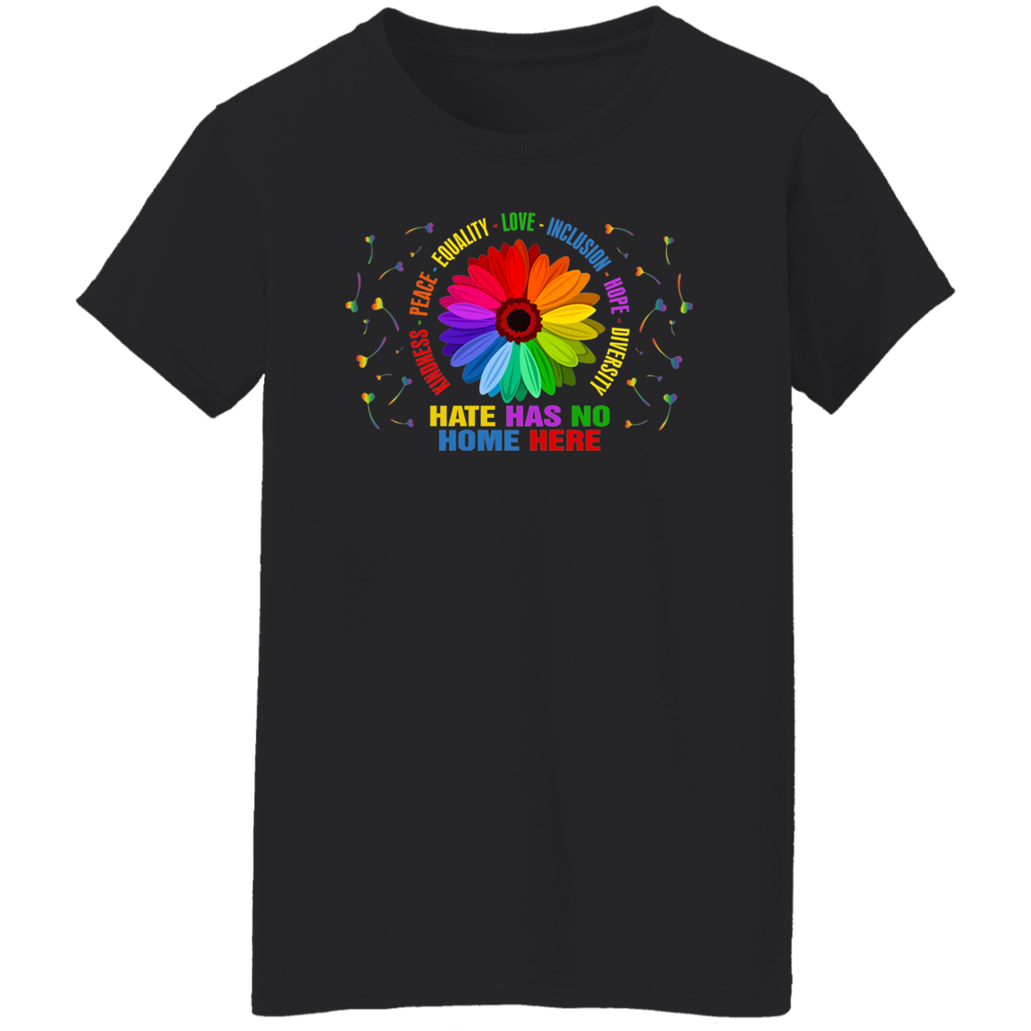 Kindness peace equality love inclusion hope diversity heart