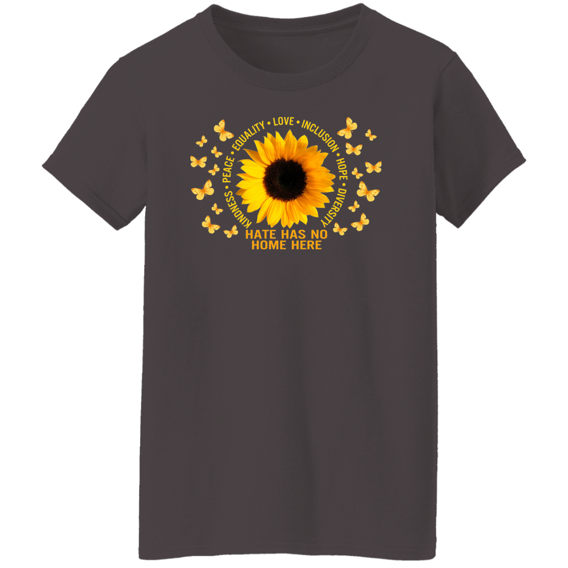 Kindness peace equality love inclusion hope sunflower shirt