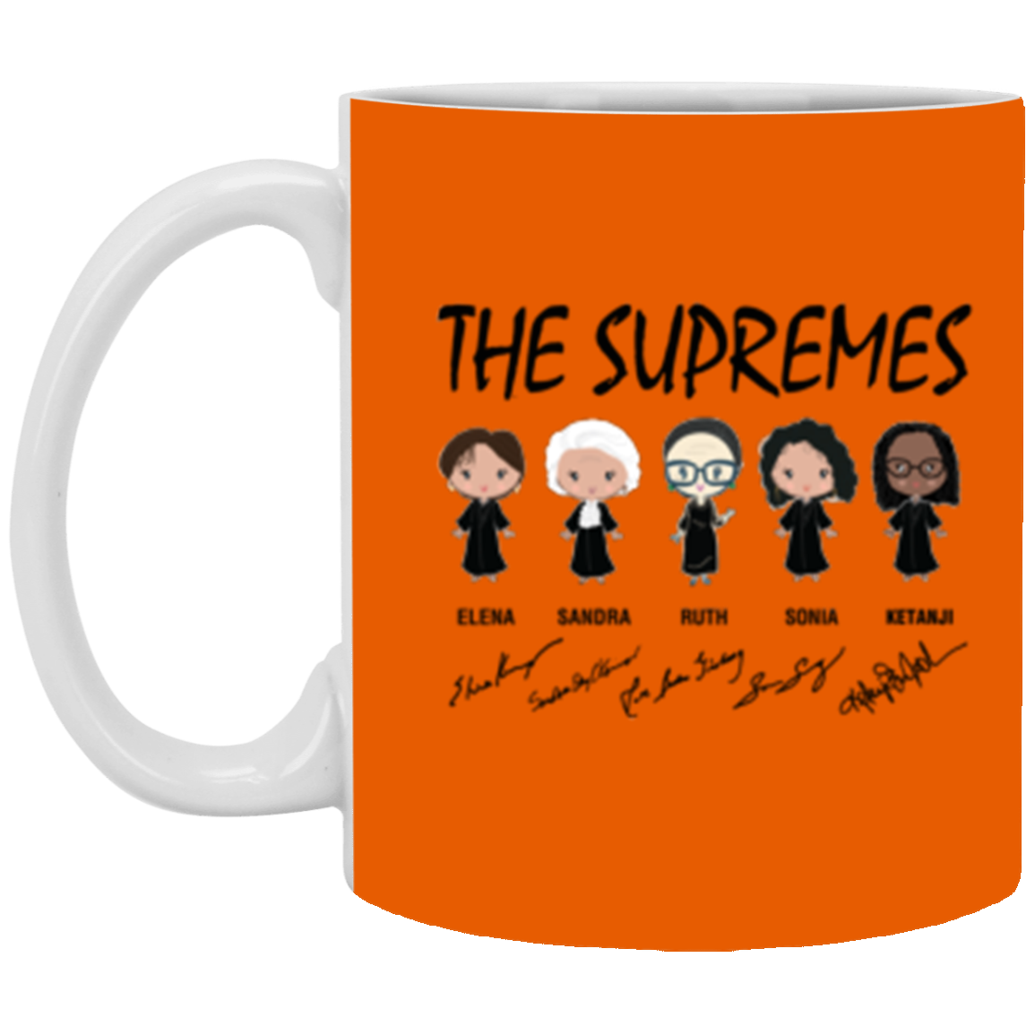 The Supremes Ketanji Brown Jackson SCOTUS RBG Sotomayor Chibi White Mug