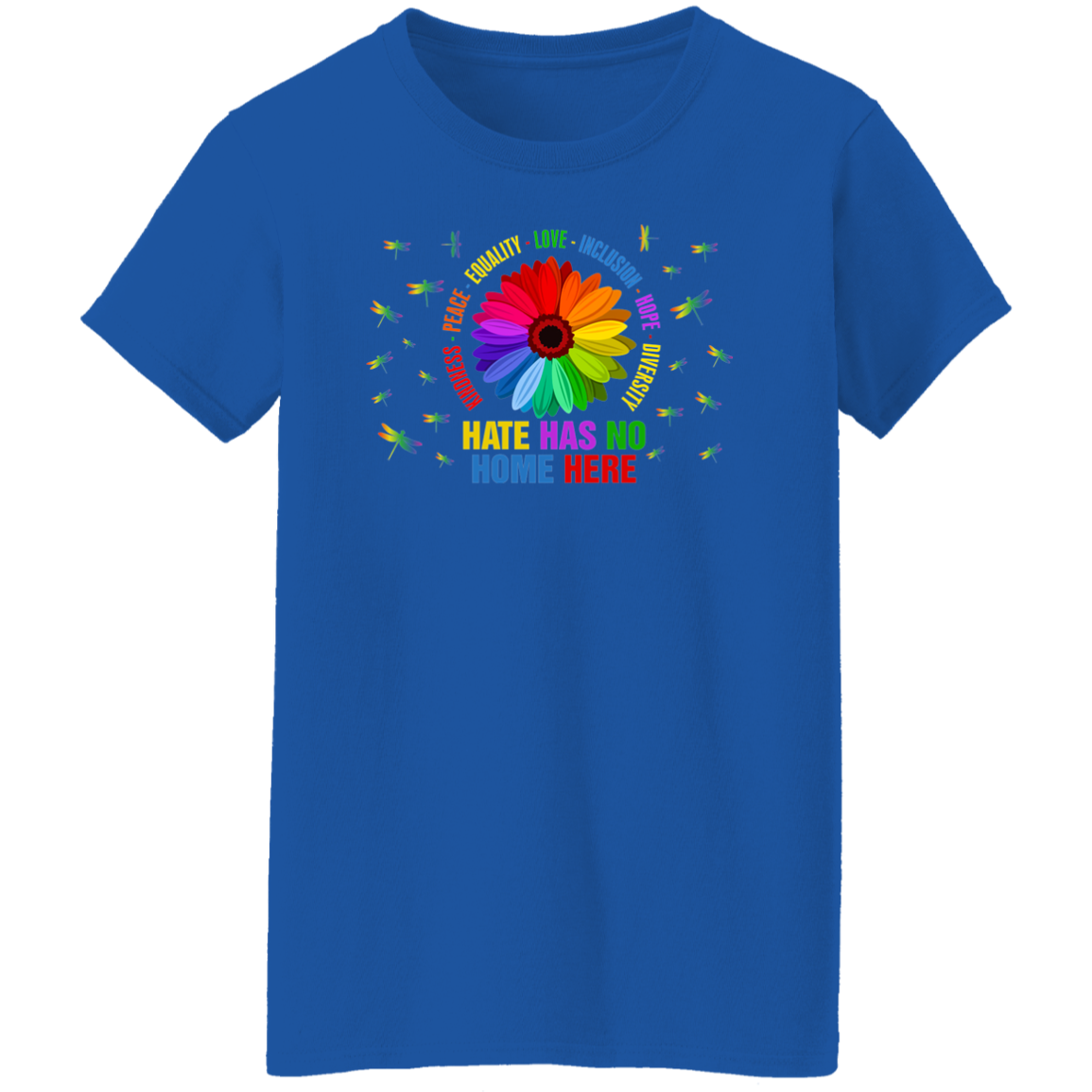 Kindness peace equality love inclusion hope dragonfly shirt