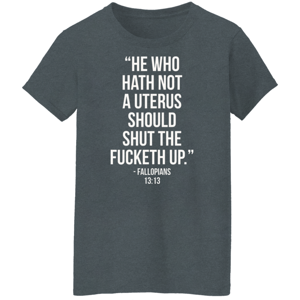 He who hath not a uterus should shut the fucketh upT-Shirt