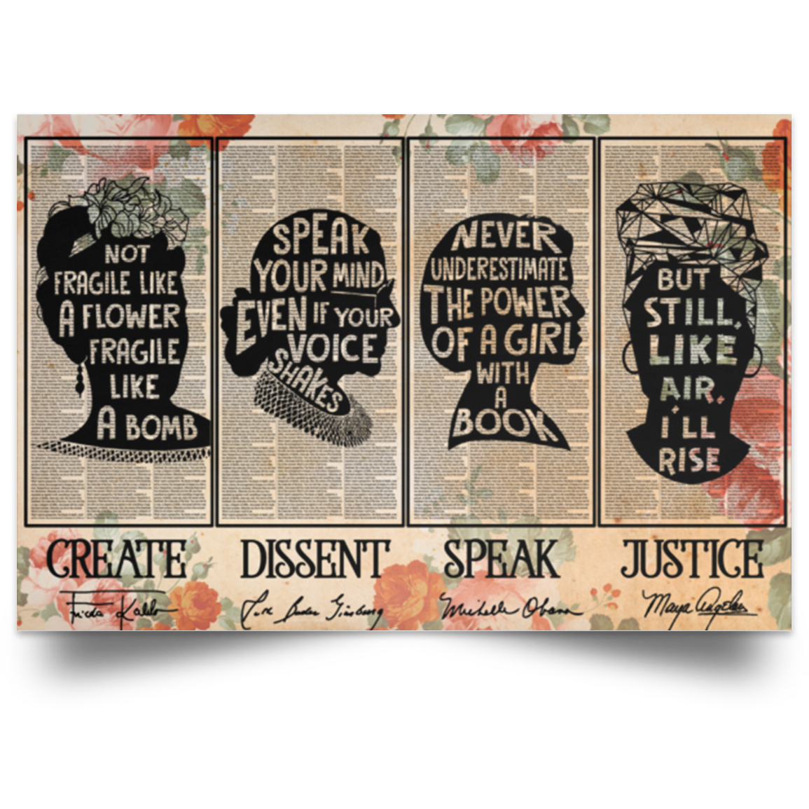 Create Frida Kahlo Justice Maya Angelou Dissent Ruth Bader Ginsburg Sp Women Speak Store 5492