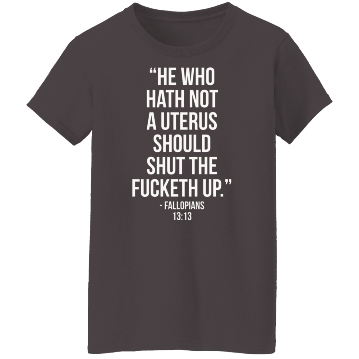 He who hath not a uterus should shut the fucketh upT-Shirt