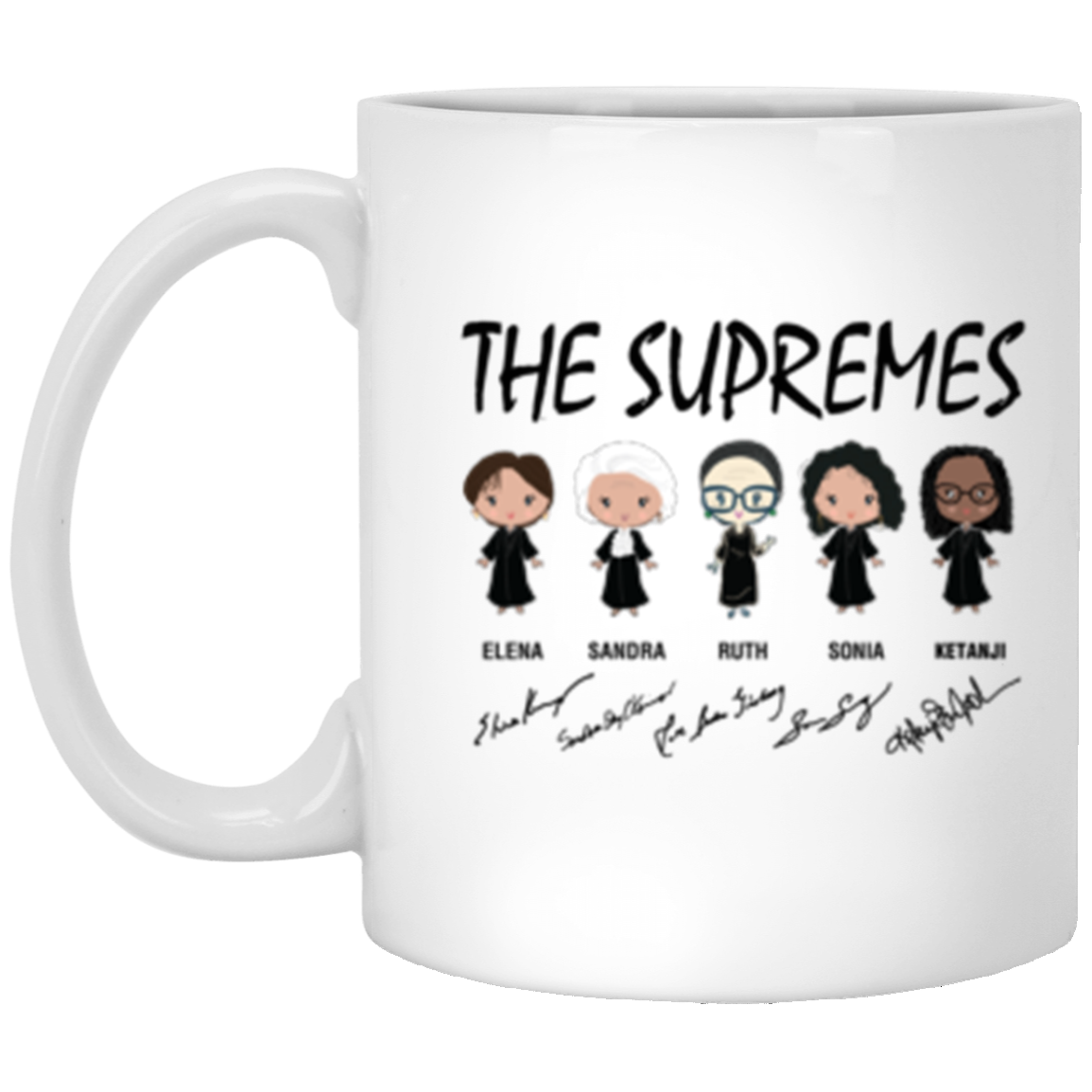 The Supremes Ketanji Brown Jackson SCOTUS RBG Sotomayor Chibi White Mug