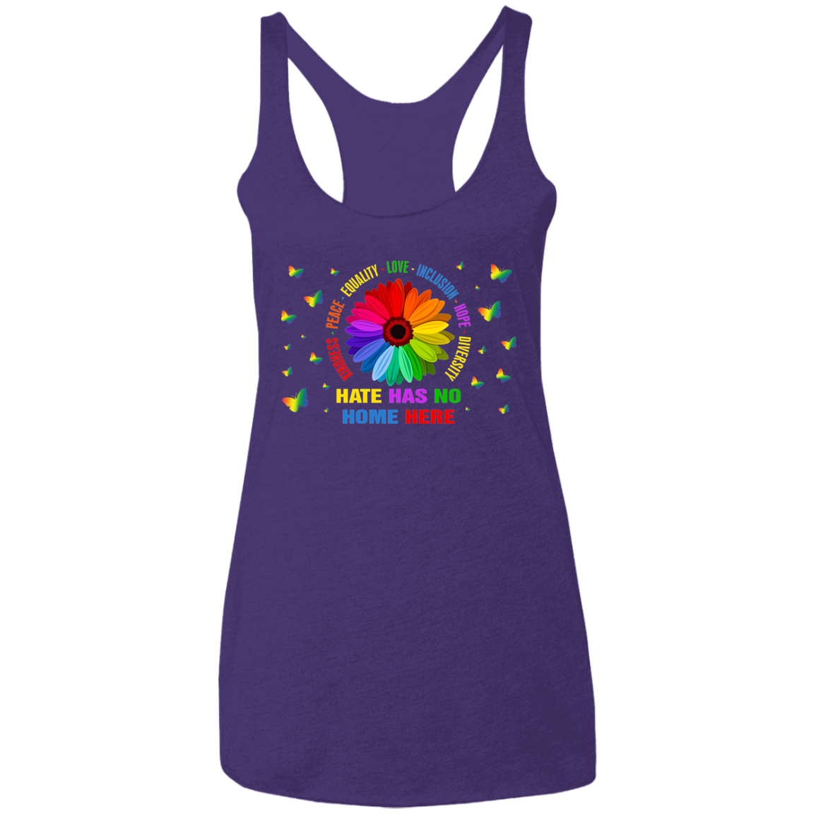 Hate has no home here Ladies&#39; Triblend Racerback Tank