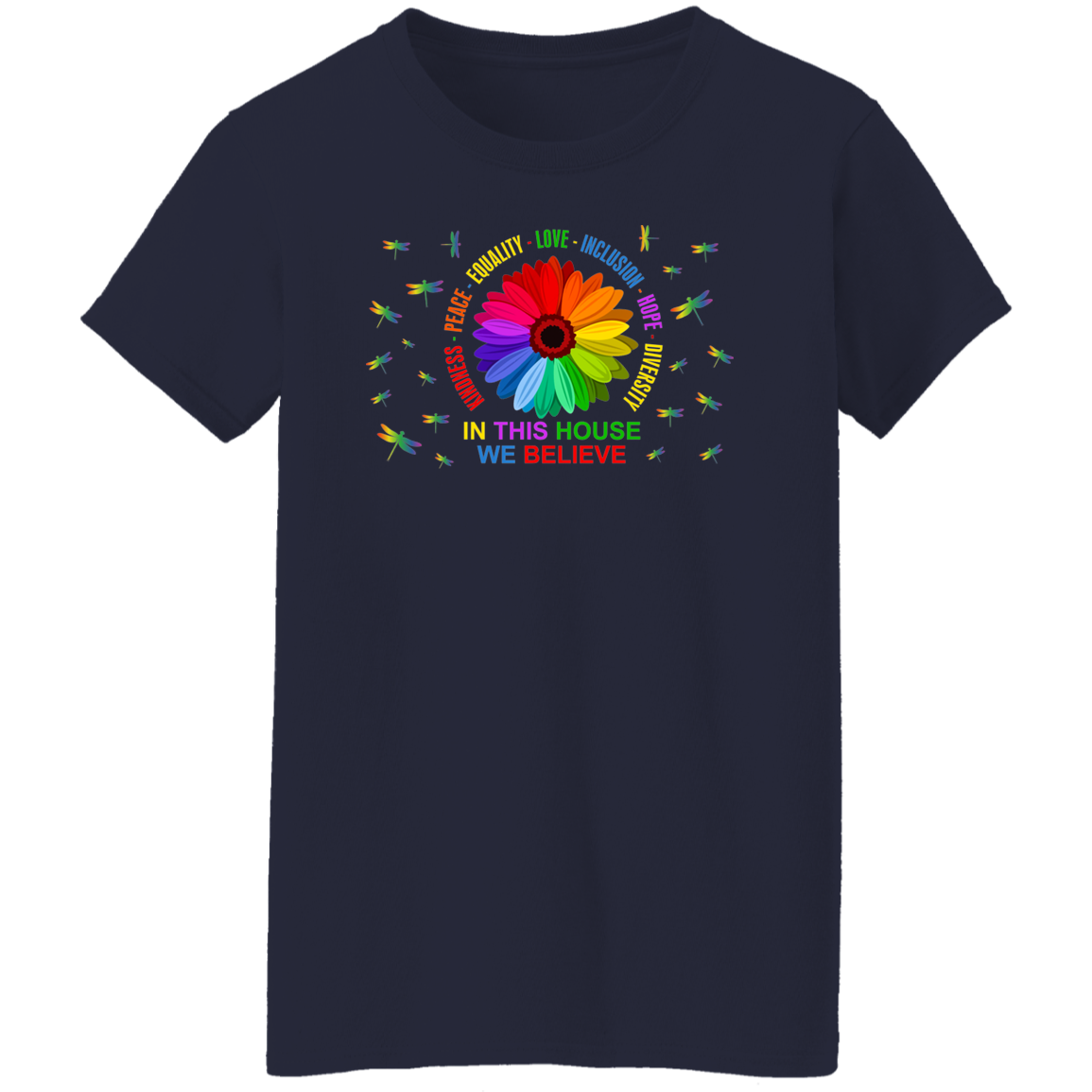 Kindness peace equality love dragonfly shirt