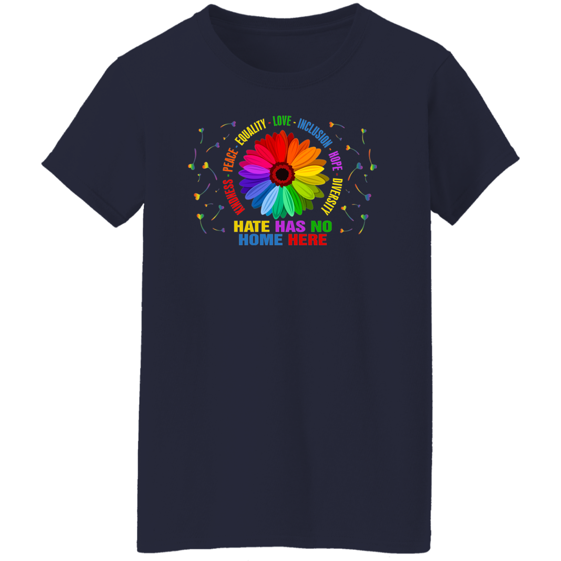 Kindness peace equality love inclusion hope diversity heart