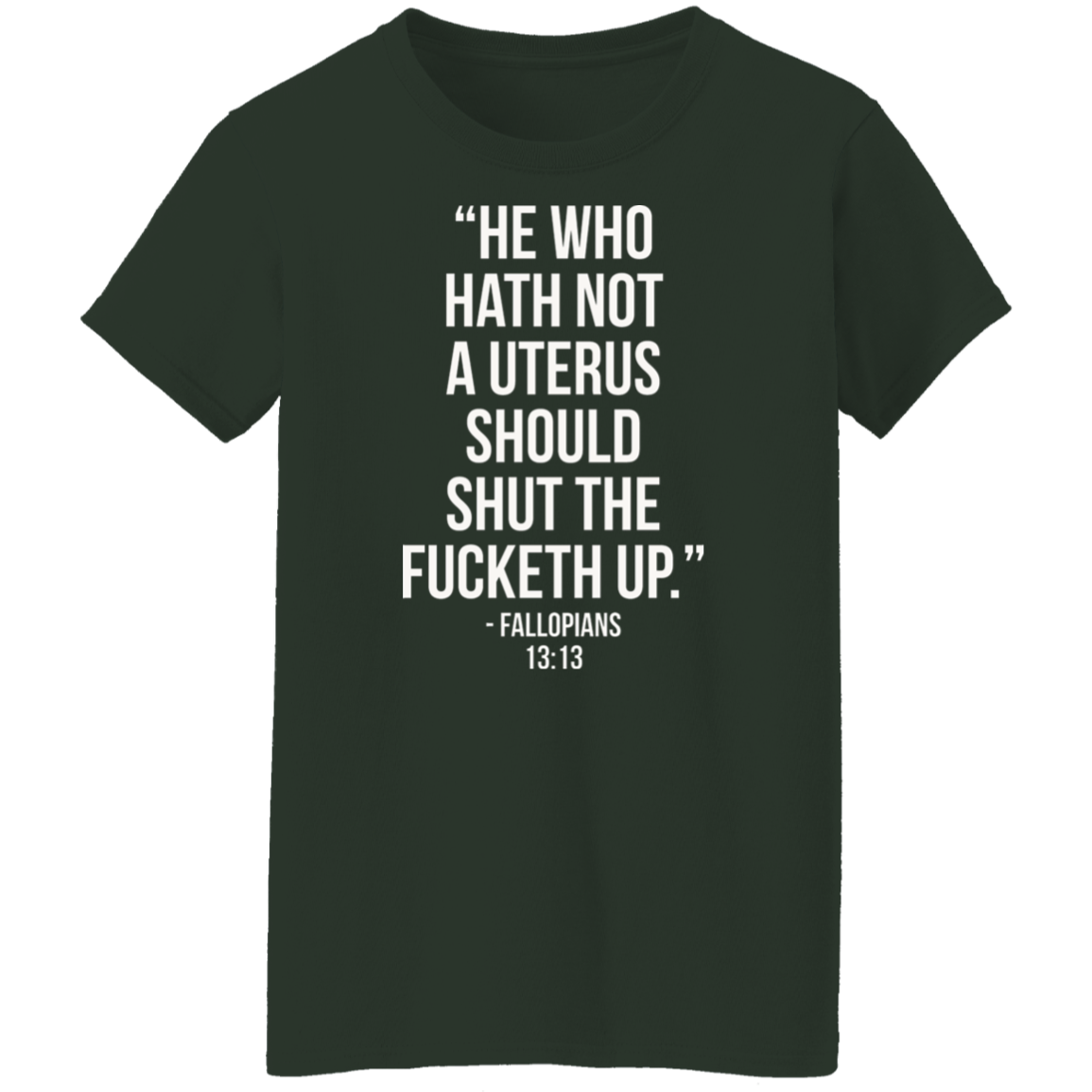 He who hath not a uterus should shut the fucketh upT-Shirt