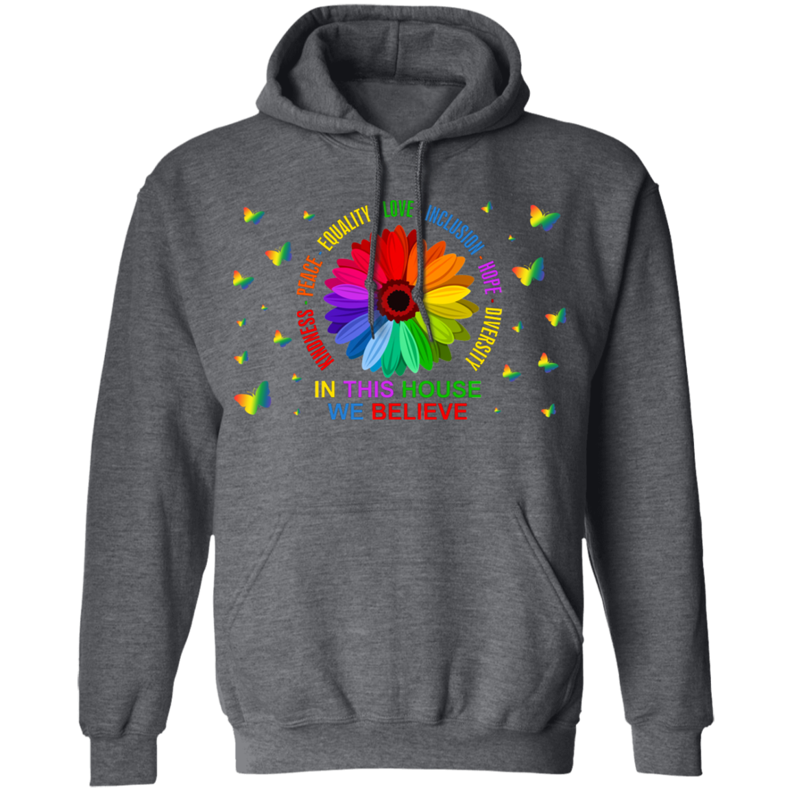 In this house we believe butterfly Pullover Hoodie
