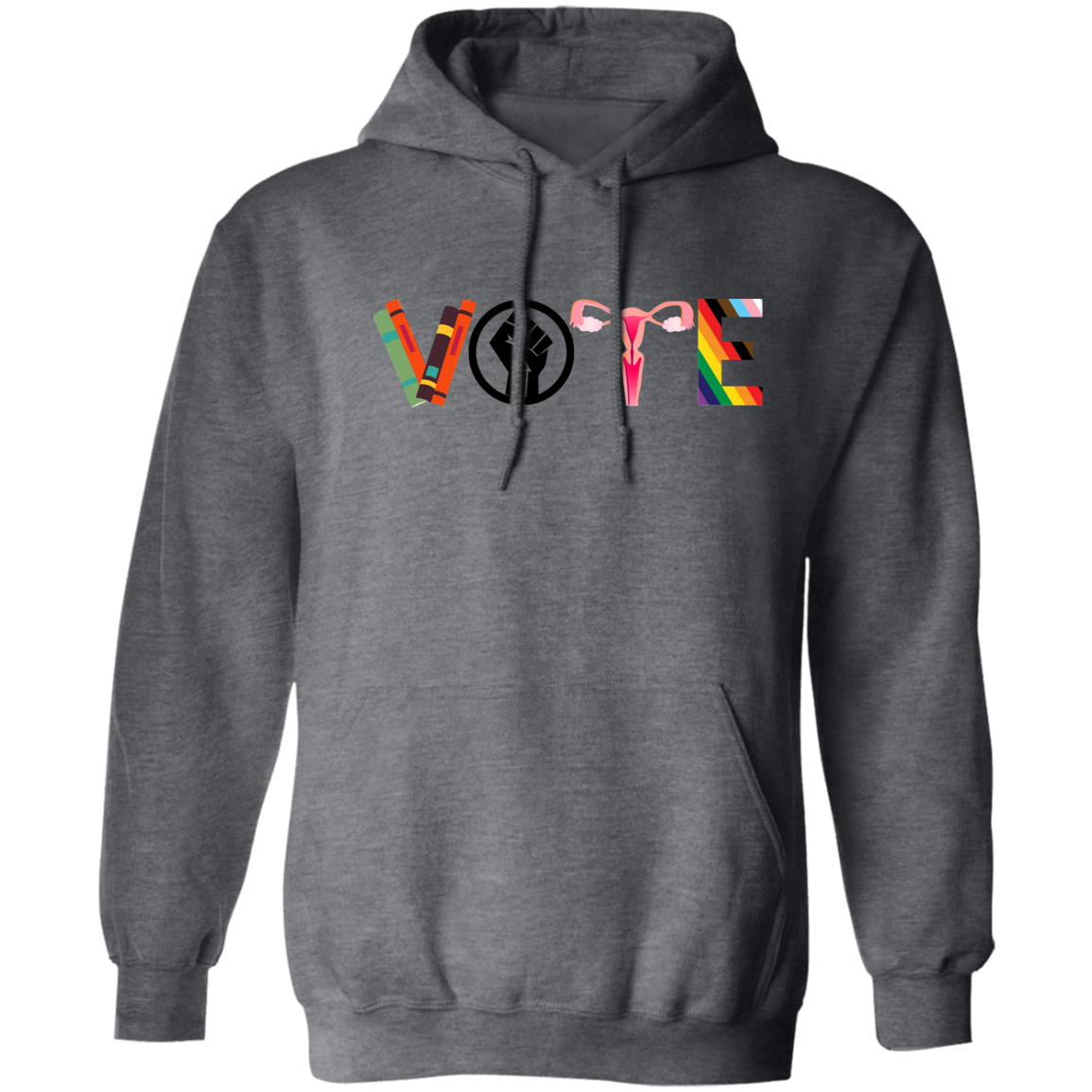 VOTE Pullover Hoodie | Banned Books, Reproductive Rights, BLM, LGBTQ Progress, Political Activism, Roe v Wade Pullover Hoodie